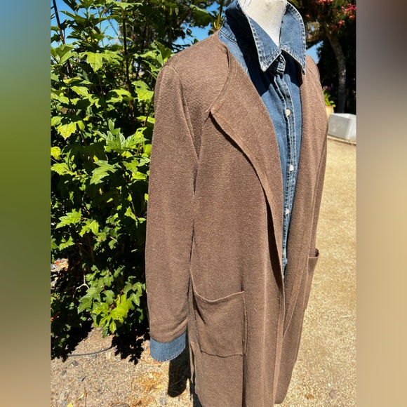 🧥JCREW NEW! Juliette Linen Collarless Cardigan Coat Duster in Pecan Brwn SzXS - Picture 3 of 12